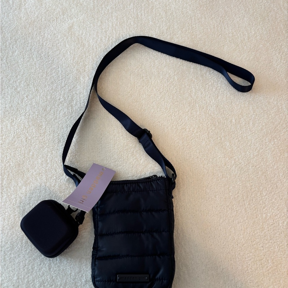 NWT Madden Girl Navy Crossbody Bag with AirPod Case